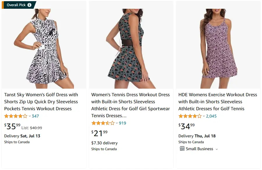 跨境選品，運(yùn)動(dòng)服品類裙子熱賣