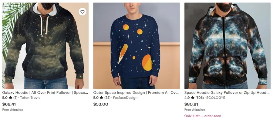 定制衛(wèi)衣全幅印花的設(shè)計元素推薦之太空奇遇