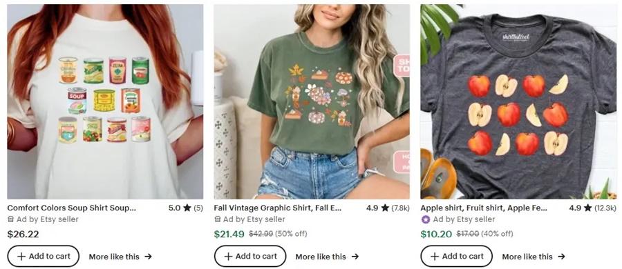 跨境選品思路，秋冬T恤設計元素推薦之秋季美食